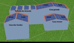 Áreas de telhado analisadas para determinar o melhor para a instalação solar