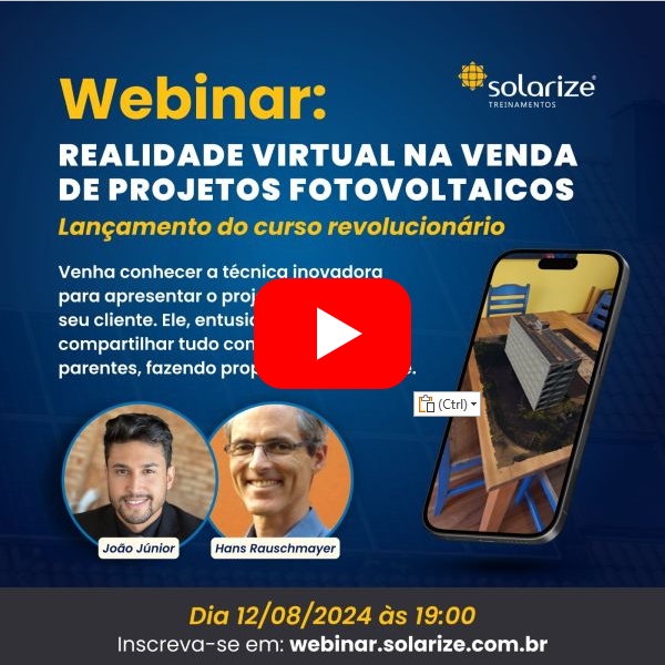 Gravação do lançamento: realidade virtual na venda de projetos fotovoltaicos